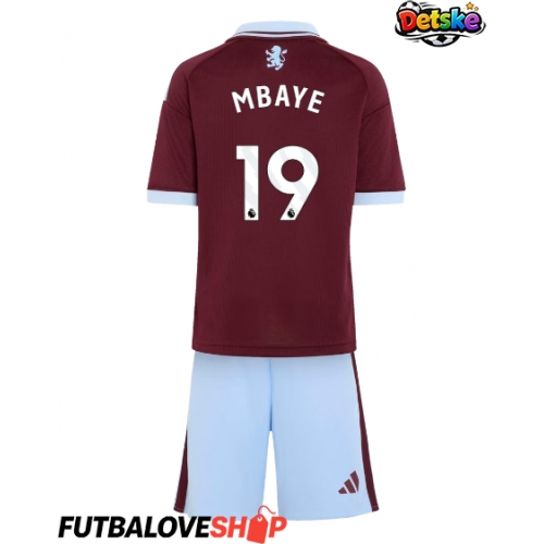 Dres Aston Villa Ibrahim Mbaye #19 Domáci pre deti 2026-27 Krátky Rukáv (+ trenírky)